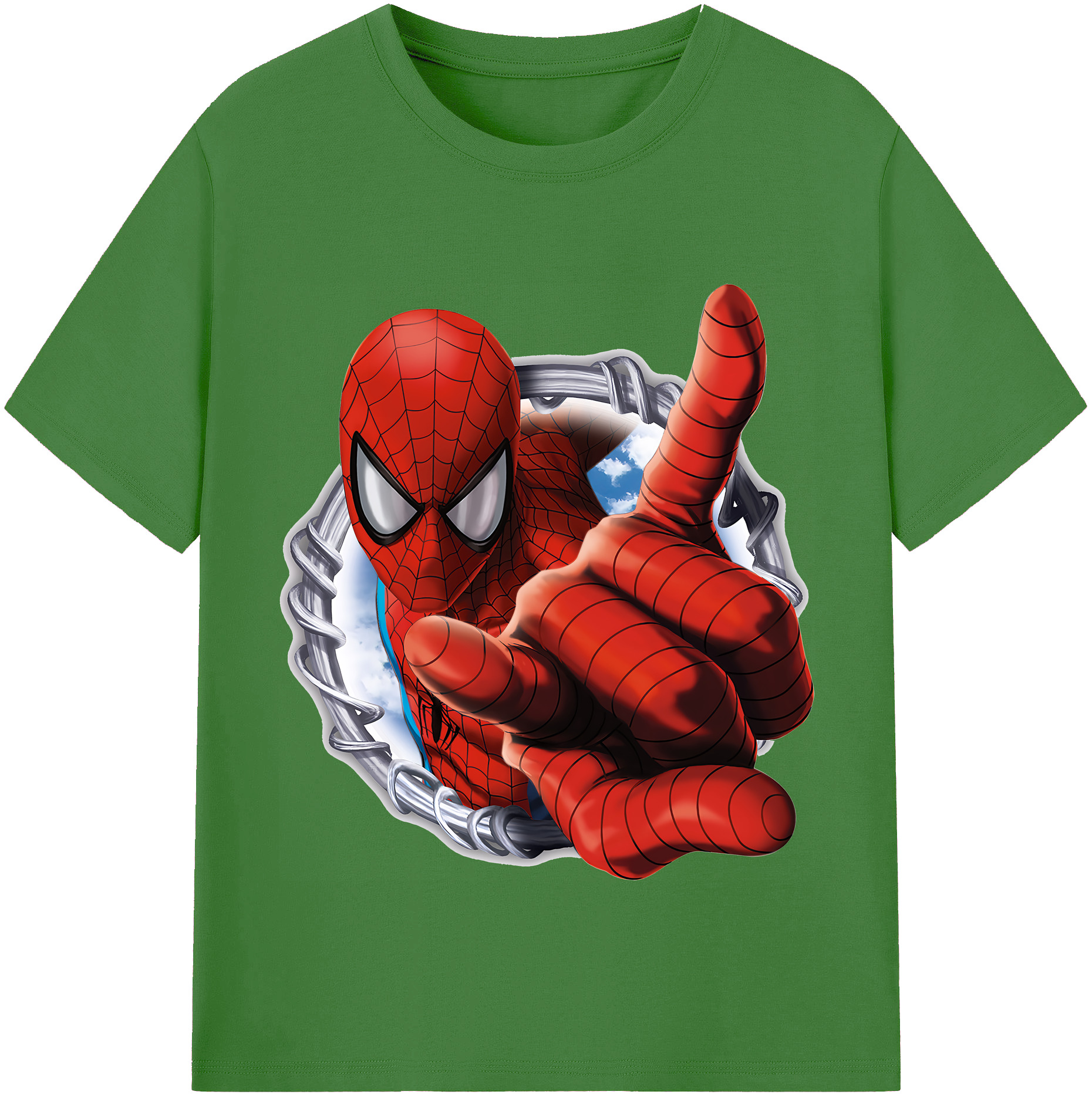 （画像用） Spider Man スパイダーマン レディースカジュアルプリントTシャツ（綿100％）